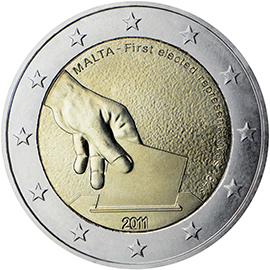 Malta 2 euro (2011) - Constitutional history – first election of representatives in 1849
